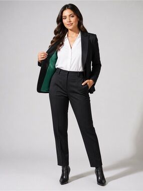 Elevenses by Anthropologie Gray & Black Cropped Blazer US 8